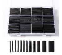 Vinabo 900 Pezzi Termorestringente, Kit Guaine Termorestringenti, termorestringente per cavi elettrici, per Hobbisti per l'arte fai-da-te,Rapporto di restringimento 2: 1(12 Taglia, Nero)