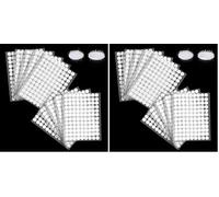 Vinabo Adesivo Tondo Autoadesivo, 540 Paia di Ganci e Anelli con Punti Antigraffio da 10 mm per Fai da te, Artigianato (Confezione da 2)
