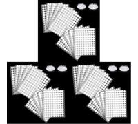 Vinabo Adesivo Tondo Autoadesivo, 540 Paia di Ganci e Anelli con Punti Antigraffio da 10 mm per Fai da te, Artigianato (Confezione da 3)