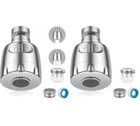 Vinabo Aeratore Per Rubinetto, 360 ° Girevole Lavello Rubinetto, Gorgogliatore Aeratore Rubinetto, A Risparmio Idrico Rubinetto Filtro Regolatore Spray Testa Ugello Per Cucina Bagno,2 Modalità