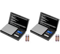 Vinabo Bilancia di Precisione 700g/0.01g, Portatile Bilance per Gioielli, Digital Pro Pocket, con Display LCD e 7 Unità, Funzione Tara, per Cucina Cucinare, Caffè, Farmaci, Nero (Confezione da 2)