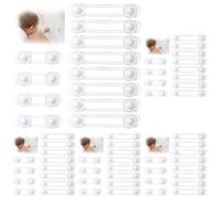 Vinabo Blocca Cassetti per Bambini, 12 Pezzi Chiusure Sicurezza per Armadietto,Armadio,Frigorifero, 3M Adesivo Nessun Trapano Necessario (Confezione da 5)