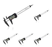 Vinabo Calibro Digitale, Professionale Calibro Digitale Classico da 150 mm / 6 Pollici con Ampio Display LCD Electronic Digital Caliper per Misurzione Esterna, Interna, Profondità e di Passo, Nero