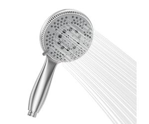 Vinabo Doccino per Doccia 5 Getti, Soffione Doccia Cromato Universale | Doccetta a Mano Regolabile con Ugelli in Silicone e Impugnatura Ergonomica, Cornetta Doccia per Bagno, Vasca e Box Doccia