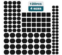 Vinabo Feltrino per Sedie 120 Pezzi, Cuscinetti per Mobili in Feltro Autoadesivi, Feltrini Adesivi 3 mm per Gambe di Mobili, Antigraffio e Riducono il Rumore - Nero