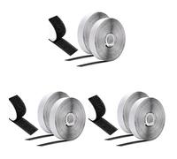 Vinabo Hook Loop Autoadesivo 8 M X 20 MM, Nastro Biadesivo Per Tessuti Hook Loop, Nastro Adesivo Forte Con Chiusura A Strappo Per Cucire (Nero) (Confezione da 3)