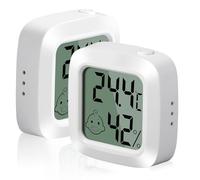 Vinabo Igrometro Termometro Digitale, 2 Pezzi, Mini Termoigrometro | Portatile, Alta Precisione, Termometro Interno, Per Serre, Casa e Ufficio