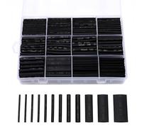 Vinabo 900 Pezzi Termorestringente, Kit Guaine Termorestringenti, termorestringente per cavi elettrici, per Hobbisti per l'arte fai-da-te,Rapporto di restringimento 2: 1(12 Taglia, Nero)