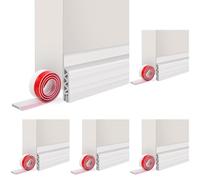 Vinabo Paraspifferi Porta,100 x 5cm Guarnizione Sottoporta in TPE, Facile e Veloce da Installare,Isolante Termico Porte Ideale Anche per Protezione da Suoni,Freddo,Antipolvere e Anti (Bianco)