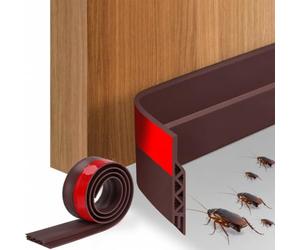 Vinabo Paraspifferi Sottoporta 100 cm Marrone, Paraspifferi Porta Blindata | Sottoporta paraspifferi porta blindata in TPE adesivo, per limitare spifferi, polvere e alcuni rumori
