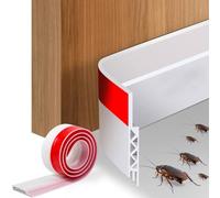 Vinabo Guarnizione Sottoporta,Guarnizione Per Porta in Gomma Autoadesiva, Striscia di Sigillatura Paraspifferi, Guarnizione Inferiore Insonorizzata Antivento Antipolvere (100cm x 5cm,Bianco)