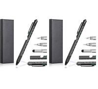 Vinabo Regalo uomo Natale,9 in 1 Penna Multifunzione Idee Natale Originali per Uomini,Divertenti Gadget Tecnologici per Lui, Papà, Collega (Confezione da 2)