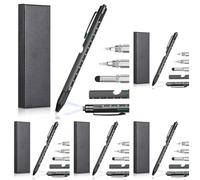 Vinabo Regalo uomo Natale,9 in 1 Penna Multifunzione Idee Natale Originali per Uomini,Divertenti Gadget Tecnologici per Lui, Papà, Collega (Confezione da 5)