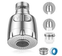 Vinabo Aeratore Per Rubinetto, 360 ° Girevole Lavello Rubinetto, Gorgogliatore Aeratore Rubinetto, A Risparmio Idrico Rubinetto Filtro Regolatore Spray Testa Ugello Per Cucina Bagno,2 Modalità
