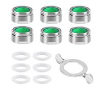 Vinabo 6 Pezzi Rompigetto Rubinetto Cucina Bagno,Filtri Rubinetti Lavandino Universale,Filtri Rubinetto,Aereatori Rubinetti M24 in Ottone Placcato in Cromo in Plastica ABS + 1pz Chiave