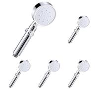 Vinabo Soffione Doccia, Doccino Manuale a Risparmio D'acqua, ad Alta Pressione, Universale, Regolabile, 5 Funzioni Testa a Mano, con Ugello in Silicone Autopulente (Confezione da 5)