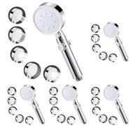 Vinabo Soffione Doccia,Doccino per Doccia Alta Pressione,Telefono Doccia Risparmio Idrico con 5 Tipi di getto Universale Doccia Soffione a pioggia, Ugello in Siliconecon Pulsante di Arresto