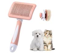 Vinabo Spazzola autopulente per animali domestici, spazzola per pelo lungo e corto, per cani e gatti, elimina efficacemente la tomentosi, sottopelo, grovigli - arancia cannella