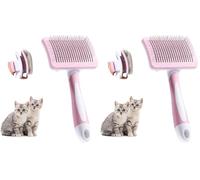 Vinabo Spazzola autopulente per animali domestici, spazzola per pelo lungo e corto, per cani e gatti, Spazzola Morbida per Cani e Gatti,Autopulente Toelettatura Spazzola per Animali Domestici