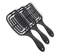 Vinabo Spazzola Capelli Ventilata Curva Professionale per Capelli Bagnati e Asciutti, per Massaggio Districante, per Donne/Uomini/Bambini (Confezione da 3)