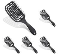 Vinabo Spazzola Capelli Ventilata Curva Professionale per Capelli Bagnati e Asciutti, per Massaggio Districante, per Donne/Uomini/Bambini (Confezione da 5)