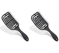 Vinabo Spazzola Capelli Ventilata Curva Professionale per Capelli Bagnati e Asciutti, per Massaggio Districante, per Donne/Uomini/Bambini (Confezione da 2)