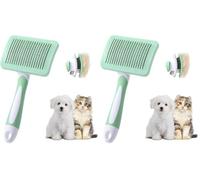 Vinabo Spazzola per Cani e Gatti,Autopulente per Peli Cani di Piccola Taglia,Spazzola per Gatti,Spazzola per Animali Domestici, per Cani Gatti Rimuovere il Tomentosio Sottopelo - Vert