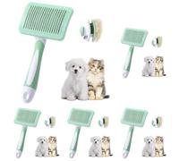 Vinabo Spazzola per Cani e Gatti,Autopulente per Peli Cani di Piccola Taglia,Spazzola per Gatti,Spazzola per Animali Domestici, per Cani Gatti Rimuovere il Tomentosio Sottopelo - Vert