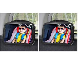 Vinabo Specchietto Retrovisore Bambini, Specchietto Auto Infrangibile, Specchio per Auto per Bambini con Rotazione Regolabile a 360°, Essenziale per la Sicurezza per i Nuovi Genitori (Confezione da 2)