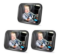 Vinabo Specchio per auto per bambini, infrangibile, specchio per auto regolabile a 360°, specchietto posteriore per bambini, adatto per tutti i tipi di poggiatesta (Confezione da 3)
