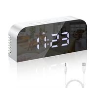 Vinabo Sveglia da Comodino Digitale, Sveglia Digitale da Comodino, 2 Livelli di Luminosità, 12/24H, con 2 Porte di Ricarica USB, Orologio da Tavolo Decorazione Moderna per Casa o Camera da Letto