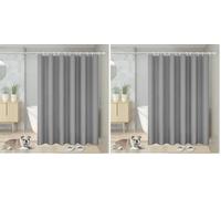 Vinabo Tenda da doccia 180 x 200 cm, con 12 anelli per tenda da doccia, impermeabile, lavabile, per doccia e vasca da bagno, Shower Curtains (Confezione da 2)