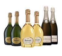 VINADDICT Champagne - Set di 6 bottiglie - 2 Ruinart Blanc De Blancs - 2 Ruinart Brut - 2 Roederer Brut Premier, 750 millilitri