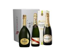 VINADDICT Confezione Champagne Prestige 3-3 Bottiglie - R De Ruinart, Mumm Cordon Rouge, Perrier-Jouët, 750 millilitri