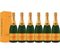 VINADDICT Set di 6 Champagne Veuve Clicquot Brut Carte Jaune Con Astucci, 750 millilitri