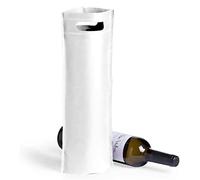VINAK - 10 Sacchetti per Bottiglie di Vino - Champagne in Materiale Non Tessuto Termosaldato ad Alta Resistenza con Manico | Sacchetti regalo, matrimonio, battesimo, compleanno (E - Bianco)