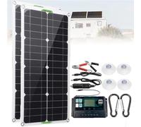 VinAmy 250W/500W Kit Pannello Solare- Controller 10a/20a/30a, Pannello Solare Monocristallino Portatile - Doppia USB, può Essere Utilizzato per Caricare La Batteria da 12V/24V,30Acontroller-500W