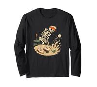 Vinatge - Costume da Scheletro da Giocatore di Golf, per Halloween, per papà 80 Maglia a Manica