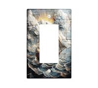 Vinatge Placca decorativa per interruttore della luce a forma di nave nautica, stile artigianale, piastra elettrica 3D per cucina, bagno, decorazione rustica e fresca