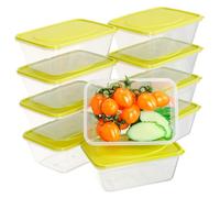 VINATO 10 Pezzi 1100ml Contenitori Plastica con Coperchio, Riutilizzabili Set Contenitori per Alimenti, Impilabili per Lavastoviglie, Congelatore, Microonde, senza BPA