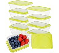 VINATO 10 Pezzi 250ml Contenitori Plastica con Coperchio, Set di Contenitori per Alimenti Riutilizzabili Congelatore, Senza BPA, Impilabili per Lavastoviglie, Congelatore, Microonde