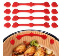 VINATO 12 Pezzi Magneti in Silicone per Friggitrice ad Aria, Accessori da Cucina Resistenti al Calore, Magneti Clip per Fissare la Carta Forno durante la Cottura (Rosso)