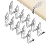 VINATO 12 Pezzi Tovaglia Clip in Acciaio Inox, Ferma Tovaglia da Esterno, Design a Foglia, Adattano a Tavoli con Spessore Fino a 4 cm, Fermatovaglia da Tavola per Picnic, Barbecue, Matrimoni, Feste