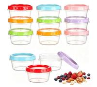 VINATO 12Pcs Contenitori Piccoli per Alimenti, 200ml Contenitori per Congelatore Contenitore Plastica con Coperchio Impilabili Barattolini Plastica Contenitore Ermetico per Freezer