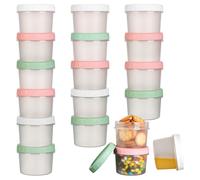 VINATO 18Pcs Contenitori per Alimenti, 200ml Contenitori Ermetici per Alimenti Piccoli, Contenitore Congelatore 200ml con Coperchi Barattolini Plastica Contenitore Ermetico per Freezer
