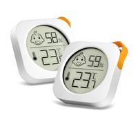 VINATO 2-Pack Termometro Igrometro Termometro Digitale Ambiente Mini Igrometri per Interni, Igrometro Umidità Casa per Camera dei Bambini, Soggiorno, Ufficio, Serra Rettili, Incubatori, Bianco