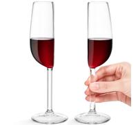 VINATO 2 Pezzi Mezzo Bicchiere da Vino 200ml, Calice Trasparente in Vetro | Bicchiere da Vino Divertente Tagliato a Metà, per Rosso, Bianco, Cocktail, Feste, Matrimonio