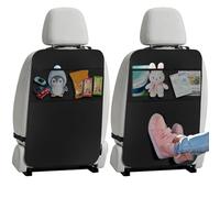 VINATO 2 Pezzi Protezione Sedile Auto Bambini con 2 Tasche, Organizer Sedile Auto Bambini, Impermeabile Antisporco Protezione per Schienale in Oxford 420D