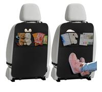 VINATO 2 Pezzi Protezione Sedile Auto Bambini con 2 Tasche | Proteggi Sedile Auto Bambini Posteriore, Protezione Universale per Schienale in Oxford 600D