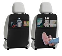 VINATO 2 Pezzi Protezione Sedile Auto Bambini con 3 Tasche, Organizer Sedile Auto Bambini, Impermeabile Antisporco Protezione per Schienale in Materiale Oxford 600D